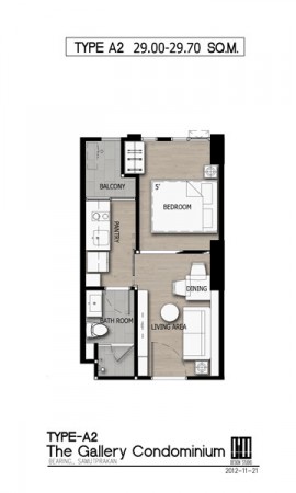Floor Plan 1 Bedroom @  The Gallery - 