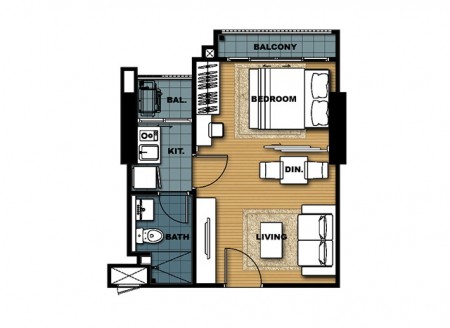 Floor Plan 1 Bedroom  @ The Tree RIO– บางอ้อ สเตชั่น
