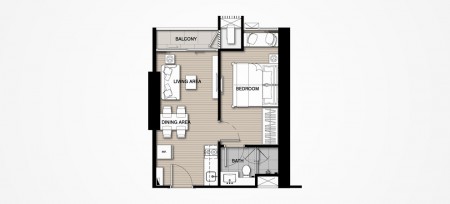 Floor Plan 1Bedroom @ Whizdom Essence สุขุมวิท 101/1