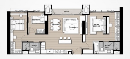 Floor Plan 3 Bedroom @ Whizdom Essence آԷ 101/1