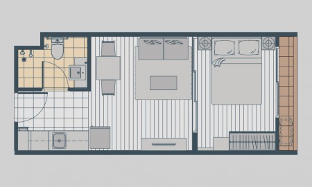 Floor Plan 1 Bedroom @ A Space Me آԷ77