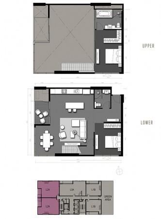  Duplex 2 Bedroom (Type L2A) @ The Lofts อโศก