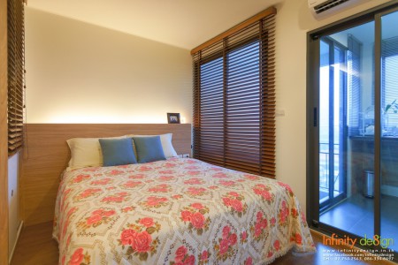 ห้องนอน ตกแต่งด้วยมู่ลี่ไม้ สวยและปรับแสงได้ @ U Delight พระราม 3