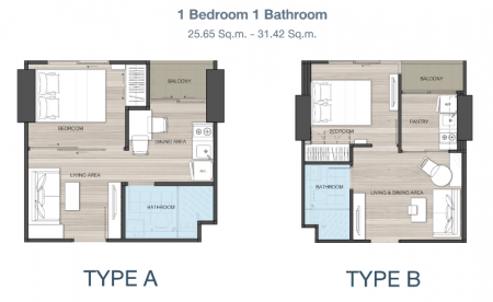 Floor Plan 1 Bedroom @ Skyline รัตนาธิเบศร์