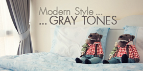 Modern Style Gray Tones ผ้าม่าน @ iCondo สุขุมวิท 103