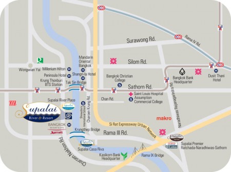 Map @ Supalai River Resort เจริญนคร