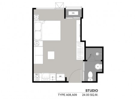 Floor Plan Type Studio @ RHYTHM สุขุมวิท 36-38
