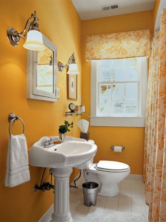 ห้องน้ำโทนสีส้ม-ขาว