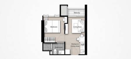 Floor Plan 1 Bedroom @ Whizdom Connect Sukhumvit