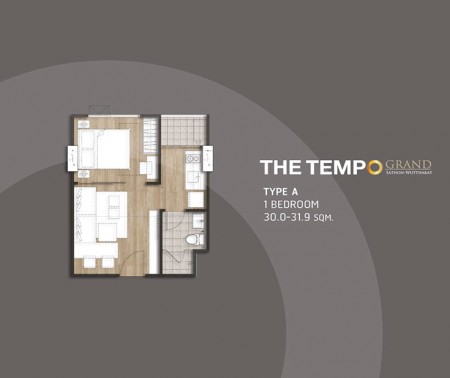 Floor Plan 30.0 - 31.9 Sq.m. @  The Tempo Grand สาทร-วุฒากาศ