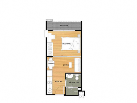 Floor Plan 1Bedroom (S) @ Le Crique สุขุมวิท 64/2