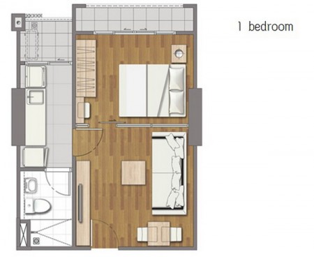 Floor Plan 1Bedroom @ The Tree Interchange