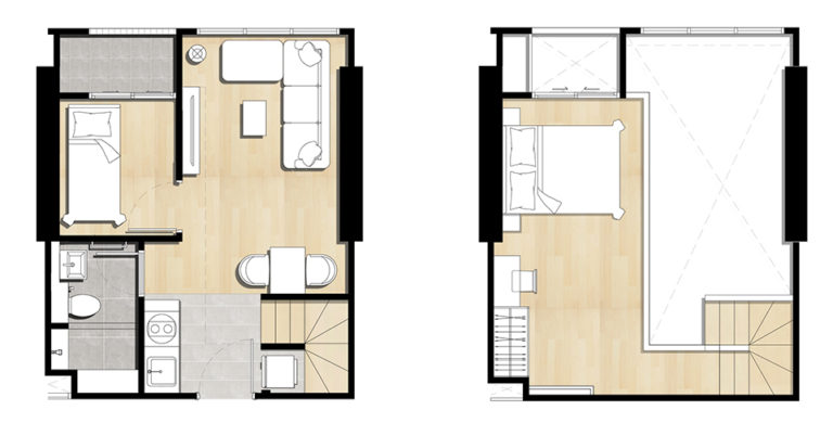 1 Bedroom Plus ขนาด 30.5 ตร.ม. @ Knightsbridge Prime สาทร