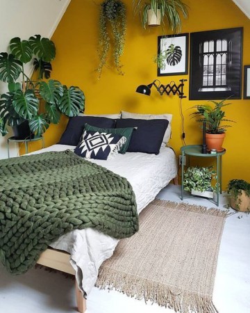  ไอเดียการตกแต่งห้องโทนสีเหลือง : ห้องนอนกับธรรมชาติ