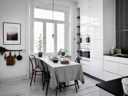 ไอเดียการตกแต่งห้องโทนสีขาว-ดำ :  ห้องครัวกลิ่นอายความอบอุ่น