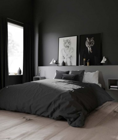ไอเดียตกแต่งห้องนอนโทนสีดำ : เพิ่มเสน่ห์ด้วยรูปภาพ 