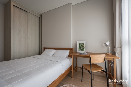 ห้องนอนตกแต่ง Natural Style @ Lumpini Suite ดินแดง-ราชปรารภ