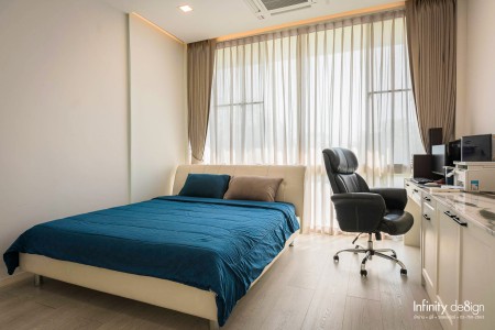 ห้องนอนตกแต่งด้วยม่านม้วน @ VIVE รัตนาธิเบศร์-ราชพฤกษ์